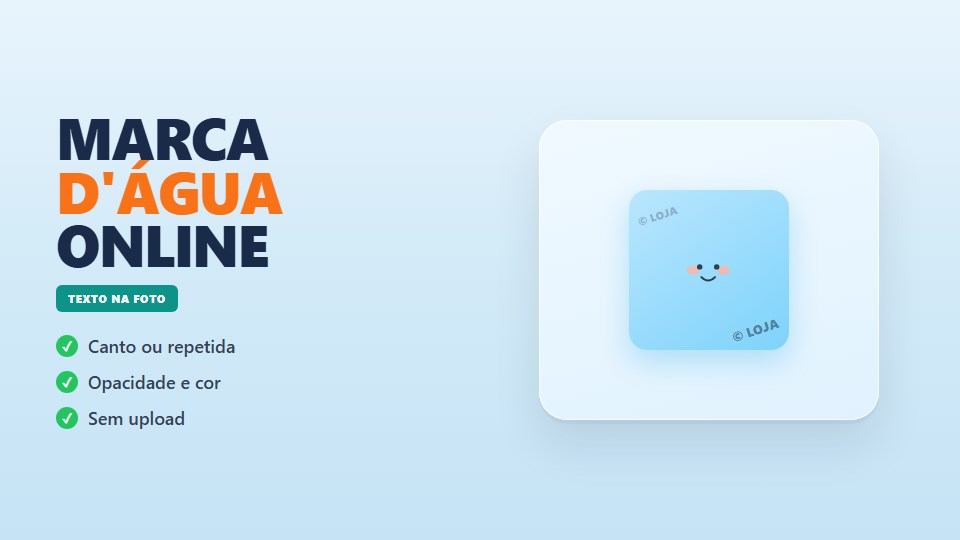 Marca d'Água Online Grátis - Texto na Foto no Navegador